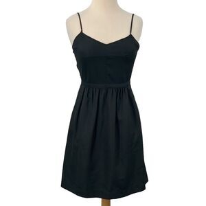 J.Crew Women's Black Strappy Silky Lined Mini Dress Size 2